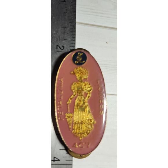 Petaluma Lioness Club District 4C7 Fancy Victorian Lady Gold Tone Pin - Picture 3 of 4